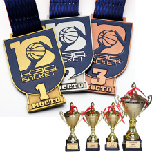 Troféu e medalha de basquete Metal Customis por atacado